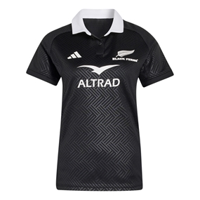 Black Ferns Womens Home Rugby Shirt 26/27 All Black - Front View