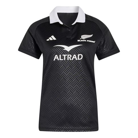 Black Ferns Womens Home Rugby Shirt 26/27 All Black - Front View