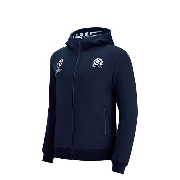 Macron Scotland Kids Rugby World Cup 2023 Full Zip Hoodie - Front