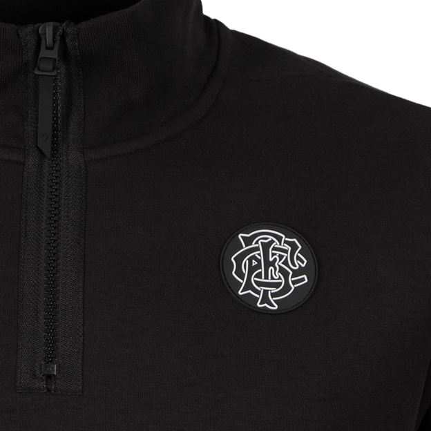 Barbarians Mens Athleisure 1/4 Zip 26/27 Black - Barbarians Patch Close-up