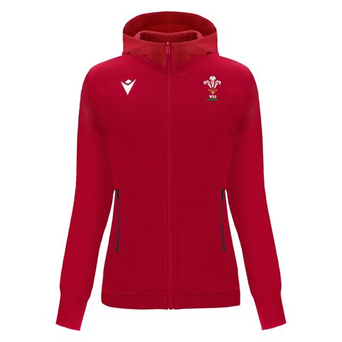 Wales Mens Travel Full Zip Hoodie 26/27 Red - Front View