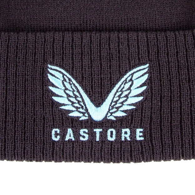 Harlequins Adults Club Bobble Beanie 25/26 Ebony - Castore Logo