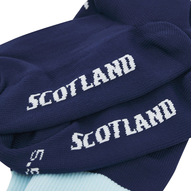 Scotland Adults Home Rugby Socks 26/27 Navy and Sand - Sole Close-up