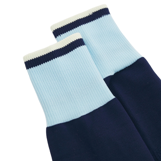 Scotland Adults Home Rugby Socks 26/27 Navy and Sand - Cuffs Close-up