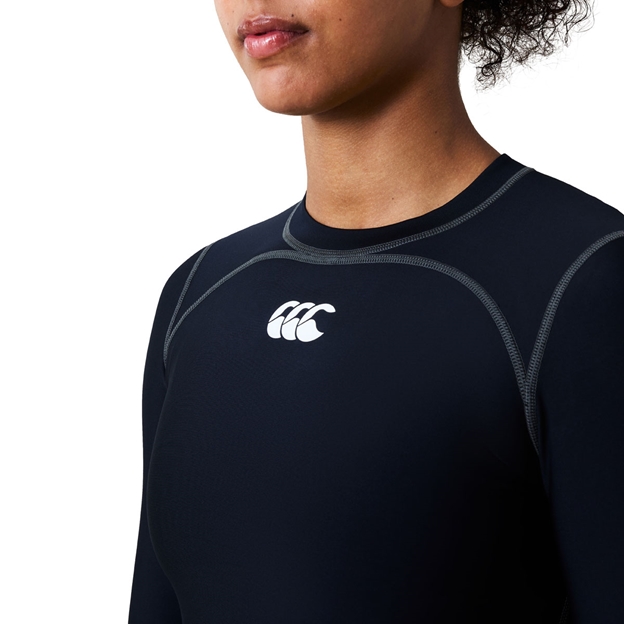 Canterbury Womens Baselayer Training Top Black - Model Close-up View