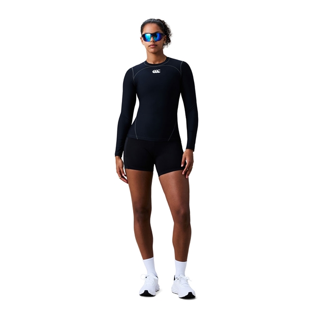 Canterbury Womens Baselayer Training Top Black - Model Full View
