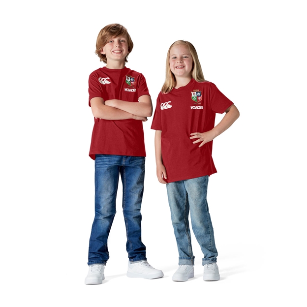 British and Irish Lions Junior Cotton T-Shirt Red - Models