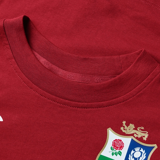British and Irish Lions Junior Cotton T-Shirt Red - Neck