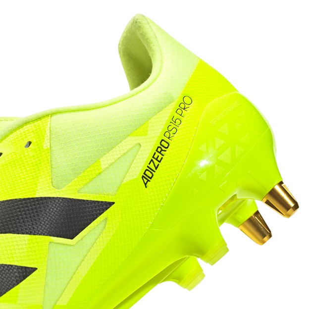 adidas Adults Adizero RS15 Pro Soft Ground Rugby Boots Yellow - Heel