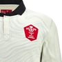 Wales Mens Away Cotton Rugby Shirt 25/26 Long Sleeve White - Close-up Front 