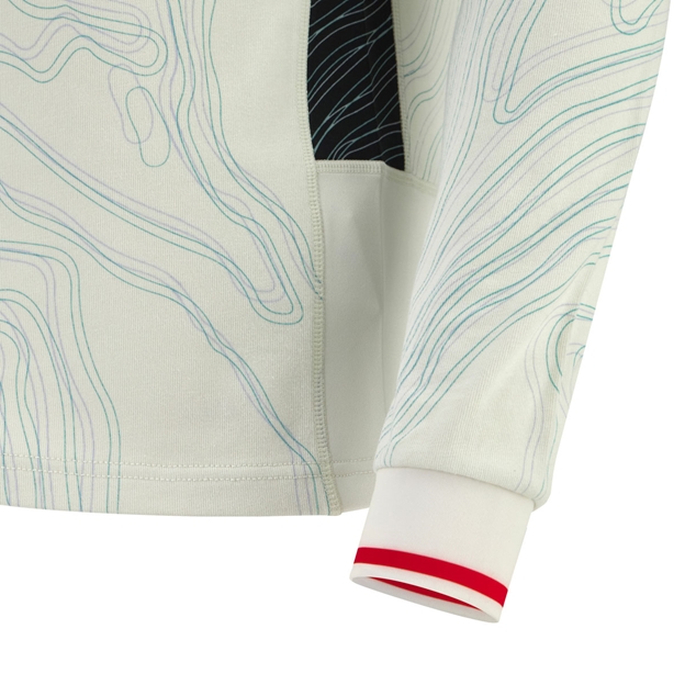 Wales Mens Away Cotton Rugby Shirt 25/26 Long Sleeve White - Sleeve Detail