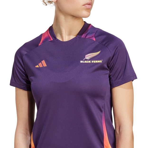 Black Ferns Womens Performance T-Shirt Purple 25/26 - Close-up