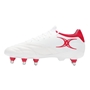 Gilbert Icon Players 8 Stud Soft Ground Rugby Boots White/Red - Instep 