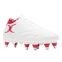 Gilbert Icon Players 8 Stud Soft Ground Rugby Boots White/Red - Toe 