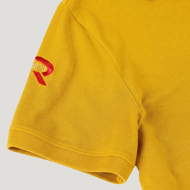 Romania 1964 Polo Heritage Pure Cotton Polo Gold - Sleeve Close-up