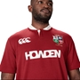 British and Irish Lions Adults Short Sleeve Classic Rugby Shirt - Red - Model Chest 