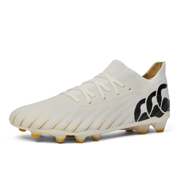 Canterbury Adults Speed Falcon Elite Firm Ground Rugby Boots - White - Front