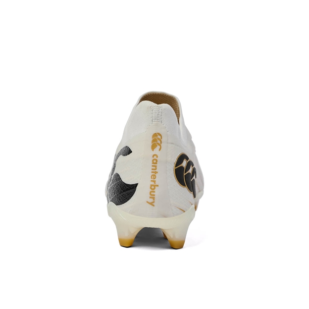 Canterbury Adults Speed Falcon Elite Firm Ground Rugby Boots - White - Back