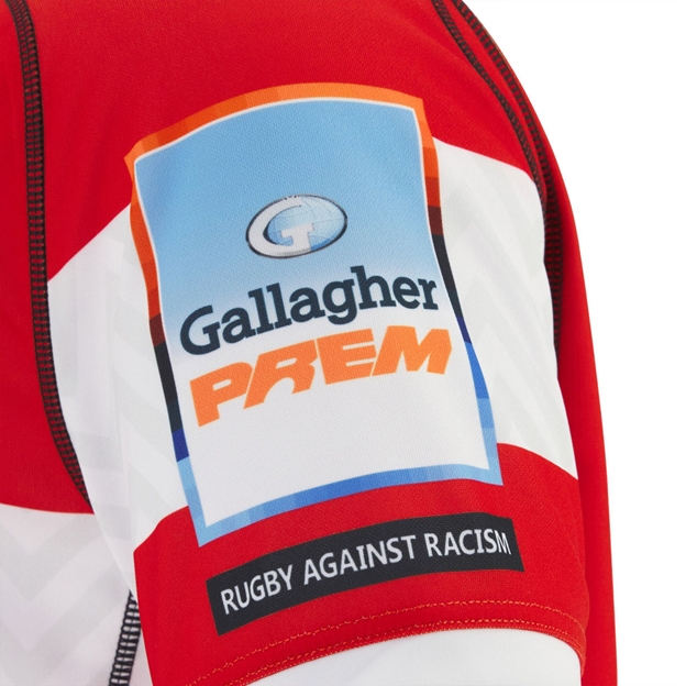 Gloucester Kids Home Rugby Shirt 25/26 Red - Gallagher Premiership Sponsor