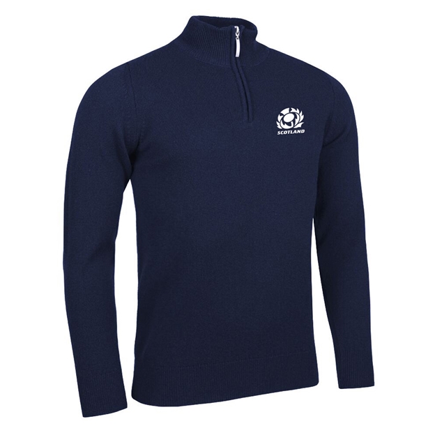 Scottish Rugby Mens Zip Lambswool Sweater