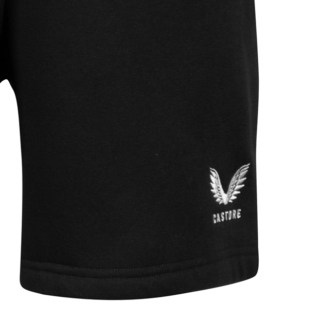 England Mens Off Pitch Shorts 26/27 Castore Black - Back Logo Close-up
