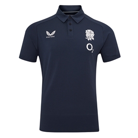 England Mens Travel Short Sleeve Polo 25-26 Inkwell - Front