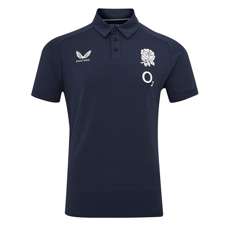 England Mens Travel Short Sleeve Polo 25-26 Inkwell - Front