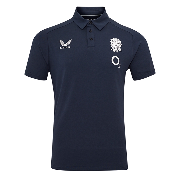 England Mens Travel Short Sleeve Polo 25-26 Inkwell - Front