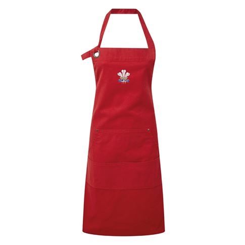 Wales Cotton Apron Red - Front