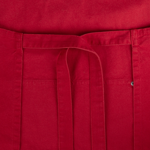 Wales Cotton Apron Red - Ties Close-up
