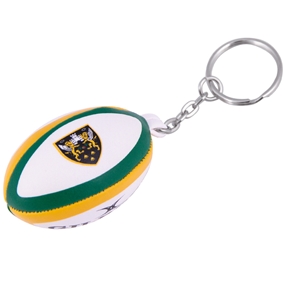 Gilbert Northampton Saints Novelty Rugby Ball Keyring - Front