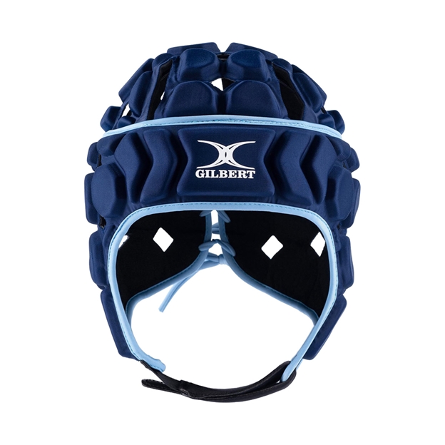 Gilbert Octane Headguard Navy/Sky - Front Straight View