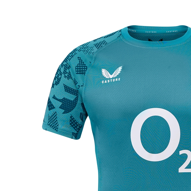 England Mens Contact Short SleeveTraining Jersey 25/26 Reflecting Pond - Back