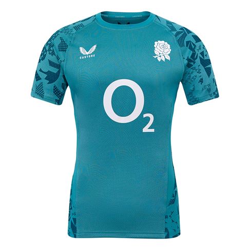 England Mens Contact Short SleeveTraining Jersey 25/26 Reflecting Pond - Front England Mens Contact Short SleeveTraining Jersey 25/26 Reflecting Pond - Front