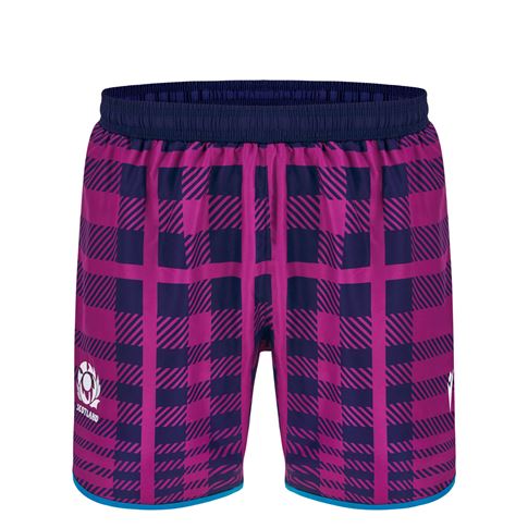Scotland Junior Swim Shorts 25/26 Purple/Navy - Front Scotland Junior Swim Shorts 25/26 Purple/Navy - Front