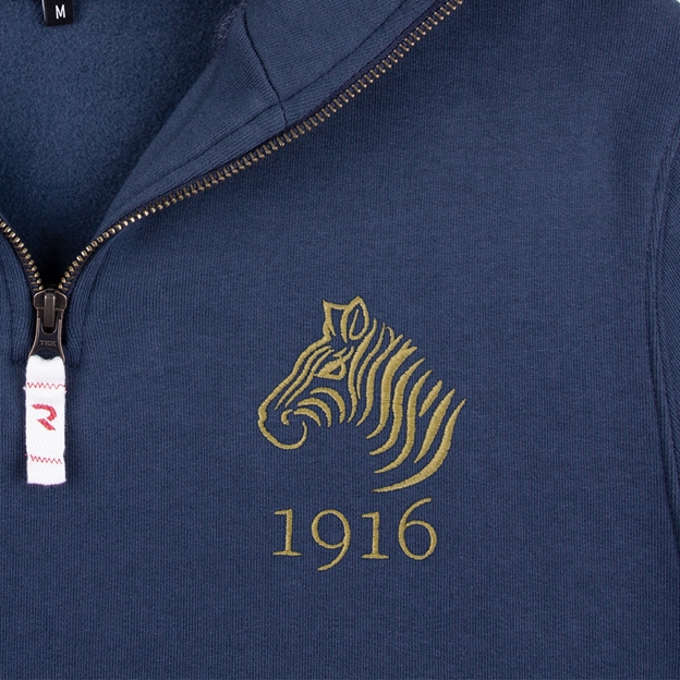 Namibia 1916 Pure Cotton Half Zip Sweatshirt - Petrol Blue