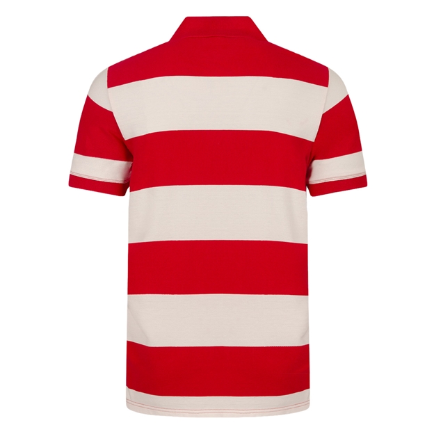 Rugby 1823 Adults Polo Shirt Red and White - Back View