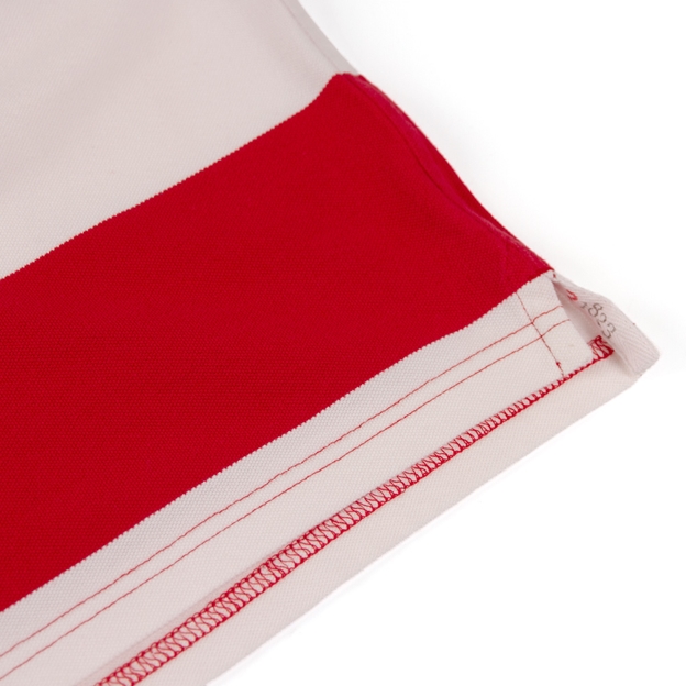 Rugby 1823 Adults Polo Shirt Red and White - Hem Close-up