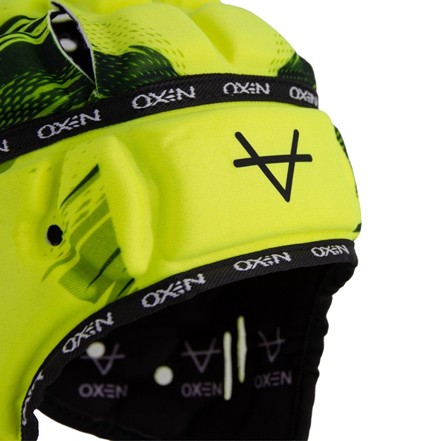 Oxen Adults DNA Headguard Yellow Flare - Padding Close-up
