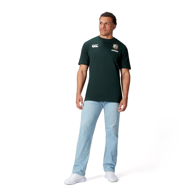 British and Irish Lions Mens Cotton T-Shirt Green - Model