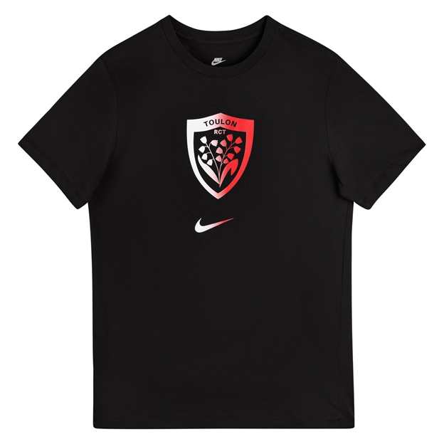 Toulon Adults T-Shirt 26/27 Black - Flatlay Front View