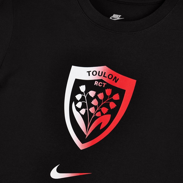 Toulon Adults T-Shirt 26/27 Black - Club Crest Close-up