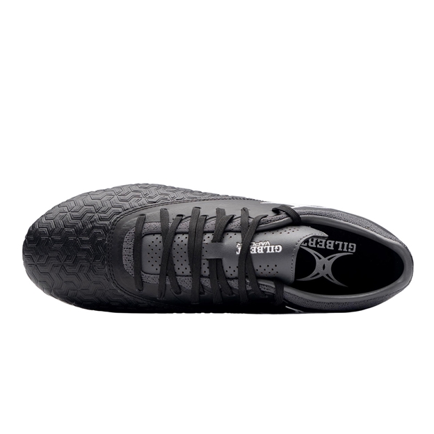 Gilbert Adults Icon Vapour 8 Stud Soft Ground Rugby Boots Black/Grey - Top View
