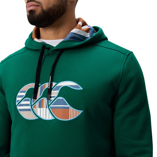 Canterbury Mens Uglies Hoodie Green - Model Logo Close-up