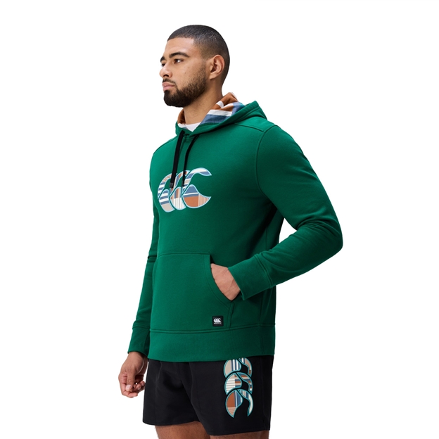 Canterbury Mens Uglies Hoodie Green - Model Side View