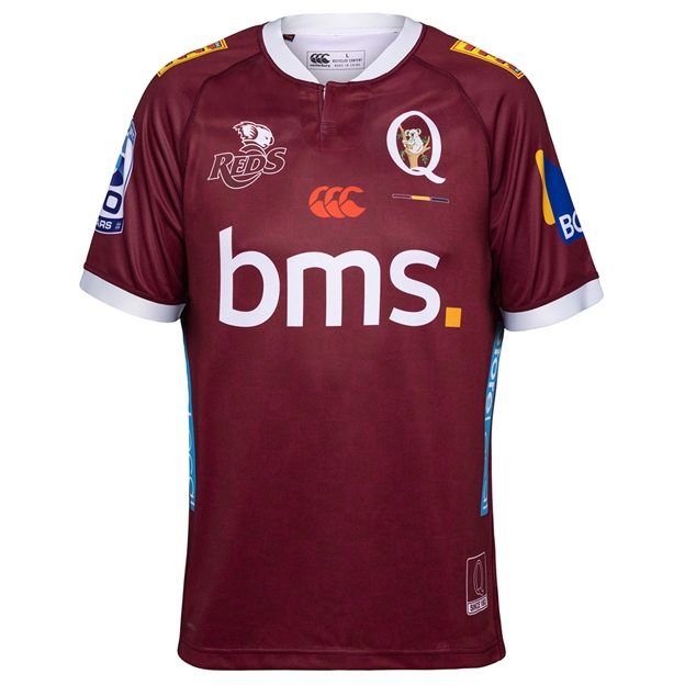 Queensland Reds Mens Home Rugby Shirt 25/26 Maroon - Front