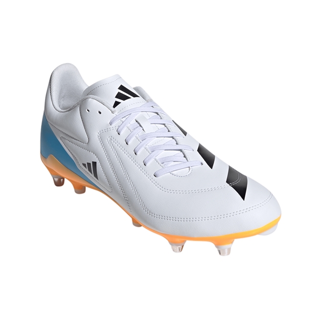 adidas Adults RS-15 Soft Ground Rugby Boots White - Front View