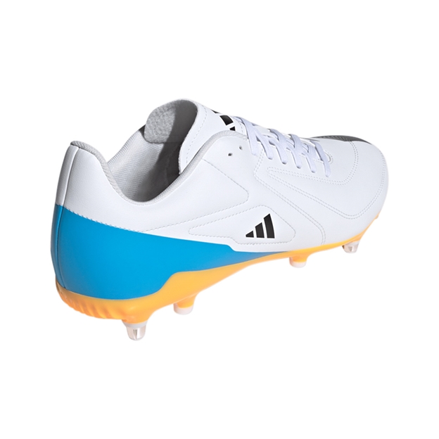 adidas Adults RS-15 Soft Ground Rugby Boots White - Back View