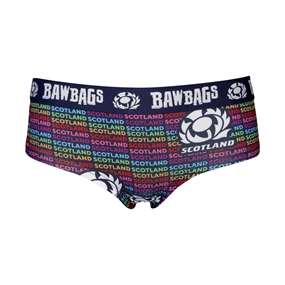 Bawbags Womens Scotland Rugby Proud Cool De Sacs Briefs Multi - Front