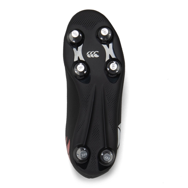 Canterbury Kids Speed Raze Soft Ground Rugby Boots Black/White - Soleplate